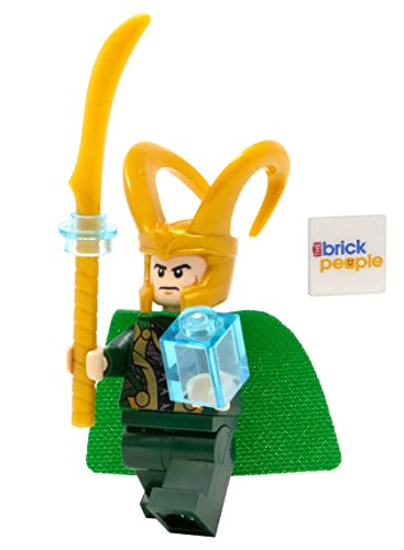 LEGO Superheroes: Loki Minifigure with Scepter and Tesseract and Additional Blue Cape - Ages 6+ (1 pcs)