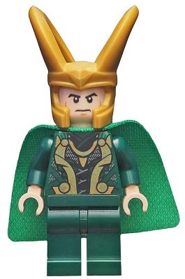 LEGO Superheroes: Loki Minifigure with Scepter and Tesseract and Additional Blue Cape - Ages 6+ (1 pcs)