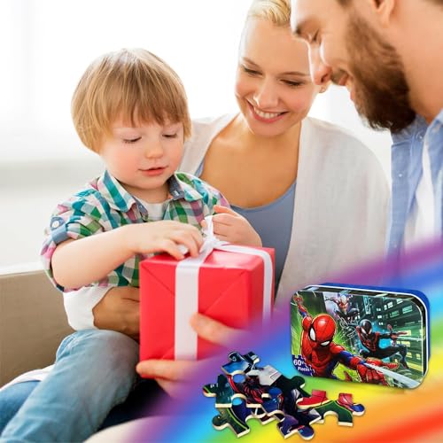 NEILDEN Disney Jigsaw Puzzles, 60 Pieces Puzzles for Kids Ages 4-8,Learning Educational Puzzles for Children Girls and Boys,Packed in Tin Box,Puzzle Size:9.2"X5.9" (