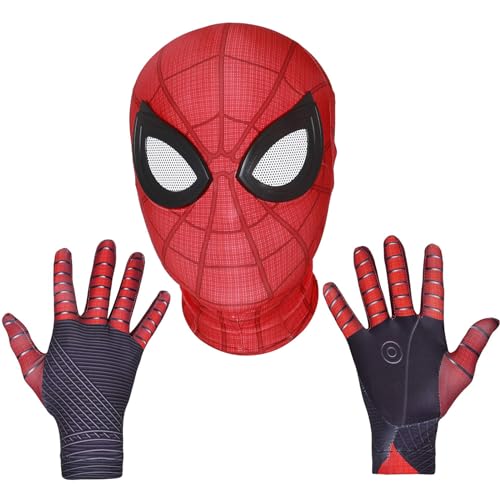 Halloween Christmas Superhero Mask and Gloves Gift, Cosplay Costumes Mask for Adult, Easter Basket Stuffers