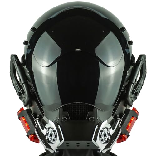 PDLING Punk mask cyber punk helmet LED Light Up Mask for Adult Cosplay Halloween Party Music Festival Costume