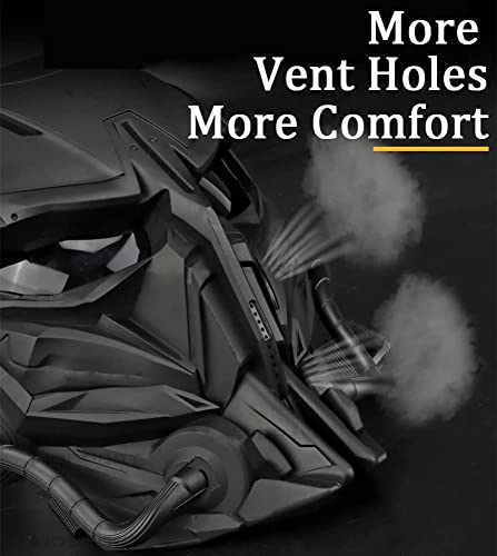 Airsoft Skull Mask Balaclava, Full Face Protective Paintball GearWith GogglesAdjustable HalloweenCosplay Skull Mask 21*12*23cm