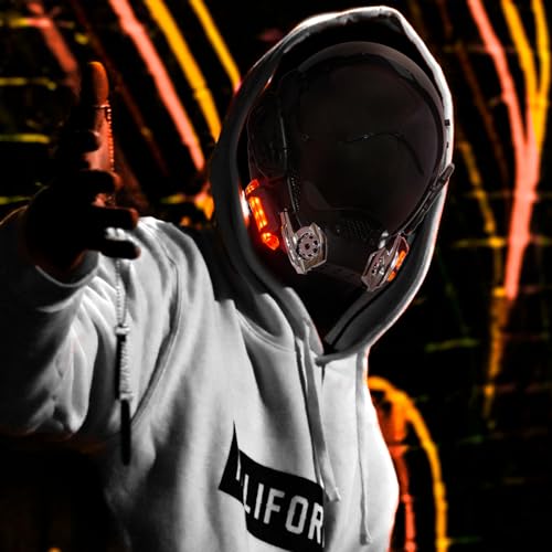 PDLING Punk mask cyber punk helmet LED Light Up Mask for Adult Cosplay Halloween Party Music Festival Costume