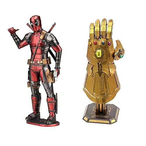 Metal Earth Fascinations 3D Metal Model Kits Set of 2 Marvel Deadpool - Infinity Gauntlet