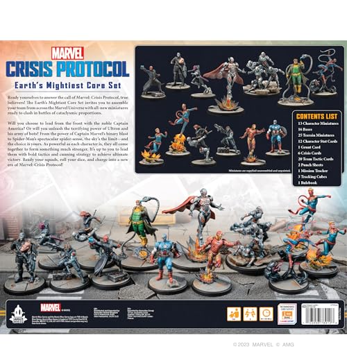 Marvel: Crisis Protocol Earth's Mightiest CORE Set - Iconic Heroes & Villains for Epic Battles! Tabletop Superhero Game, Ages 14+, 2 Players, 90 Minute Playtime, Made by Atomic Mass Games