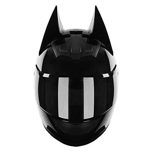 SYCARPET DOT/ECE Approved Batman Helmet, Electric Motorcycle Men and Women Cool Racing Motocross Full Face Helmet
