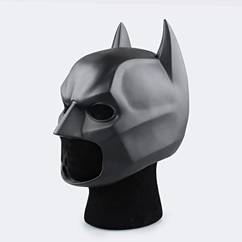 Men's Super Hero Bat Mask Knight Full Head Helmet Latex Black Headgear Halloween Costume Accessory Masque Role Play Props