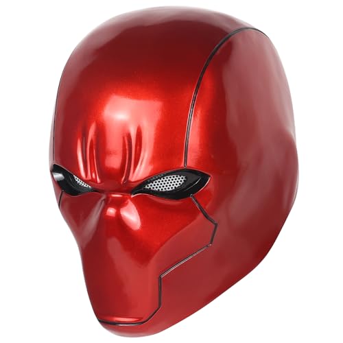 Tiangong Red Hood Helmet Metallic Effect Red Hood Mask Deluxe Cosplay Prop for Fans Collector's Edition (A)