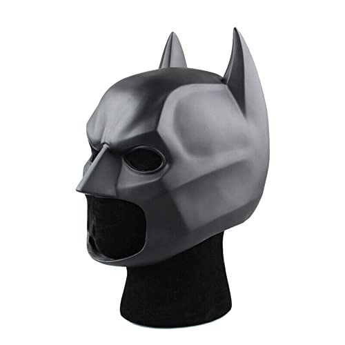 Men's Super Hero Bat Mask Knight Full Head Helmet Latex Black Headgear Halloween Costume Accessory Masque Role Play Props