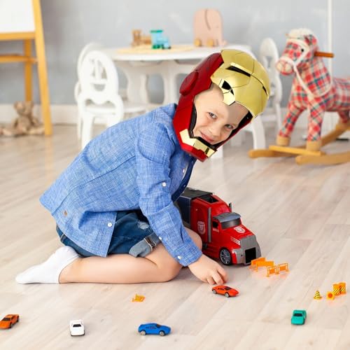 YONTYEQ Iron-Man MK 5 Electronic Helmet: Voice & Remote Controlled, LED Eyes & Sound Effects, Perfect Super Hero Movie Prop for Kids and Adults - Ideal Gift for Halloween & Christmas