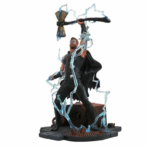 DIAMOND SELECT TOYS Marvel Gallery: Avengers Infinity War Movie Thor PVC Diorama Figure, Standard, Black