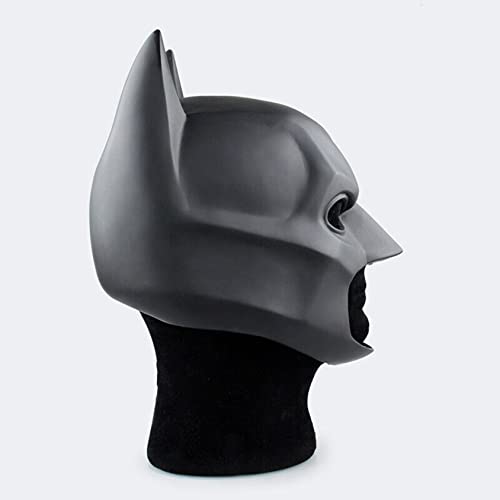 Men's Super Hero Bat Mask Knight Full Head Helmet Latex Black Headgear Halloween Costume Accessory Masque Role Play Props