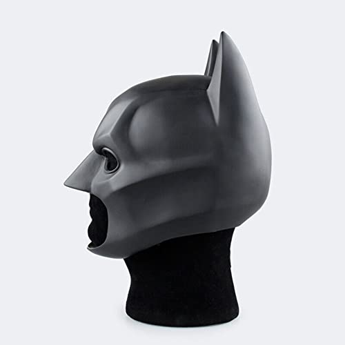 Men's Super Hero Bat Mask Knight Full Head Helmet Latex Black Headgear Halloween Costume Accessory Masque Role Play Props