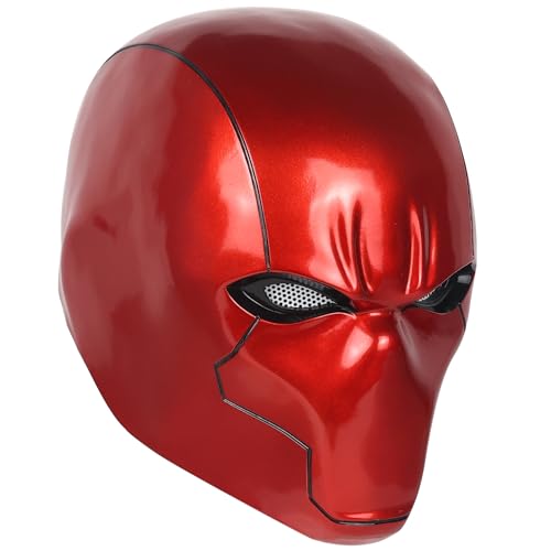 Tiangong Red Hood Helmet Metallic Effect Red Hood Mask Deluxe Cosplay Prop for Fans Collector's Edition (A)