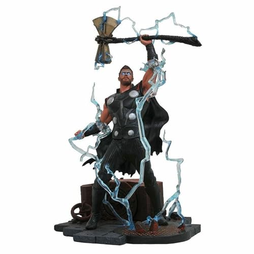 DIAMOND SELECT TOYS Marvel Gallery: Avengers Infinity War Movie Thor PVC Diorama Figure, Standard, Black