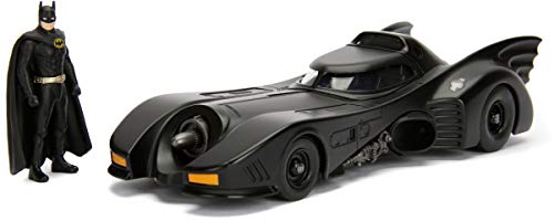 Jada Toys Batman1989 Batmobile With 2.75" Batman Metals Diecast Vehicle With Figure, Black