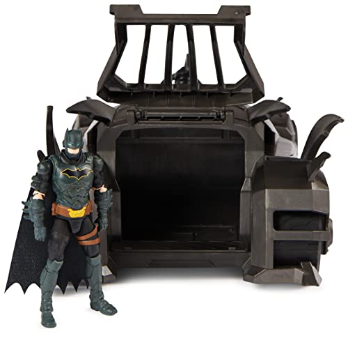 DC Comics, Crusader Batmobile Playset with Exclusive 4-inch Batman Figure, 3 Super-Villain Paper Figures, Kids Toys for Boys and Girls Ages 4+