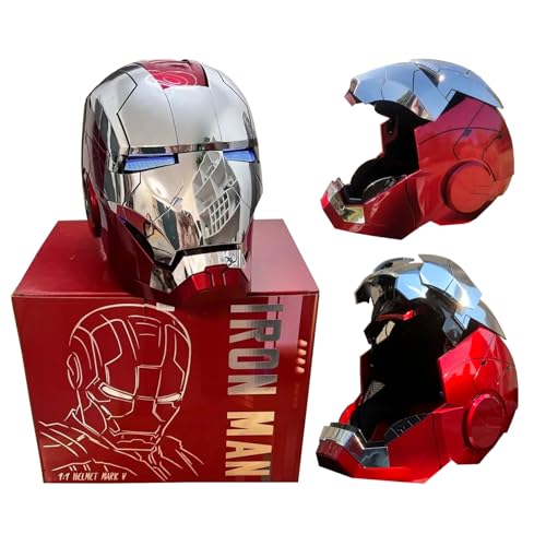 Autoking Iron-Man Helmet Wearable Mark 5 Mask Voice Control Helmet Birthday (Silvery)