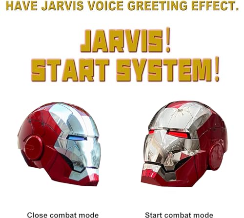 Autoking Iron-Man Helmet Wearable Mark 5 Mask Voice Control Helmet Birthday (Silvery)
