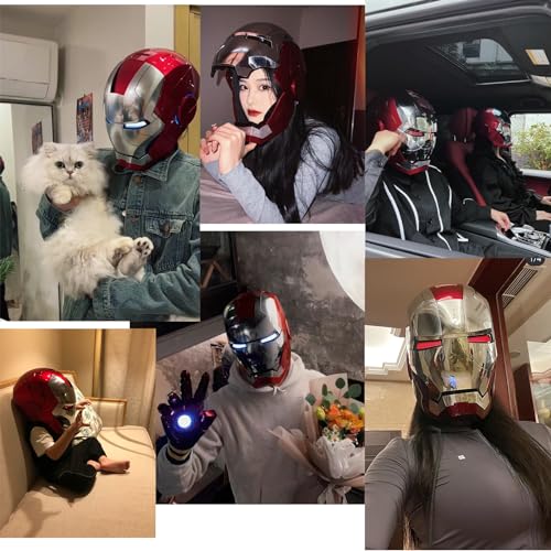 Autoking Iron-Man Helmet Wearable Mark 5 Mask Voice Control Helmet Birthday (Silvery)