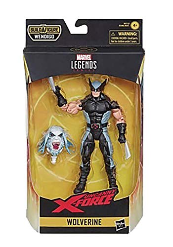 Marvel Classic Hasbro Legends Series 6" Collectible Action Figure Wolverine Toy (X-Men/X-Force Collection) – with Wendigo Build-A-Figure Part, Brown/A