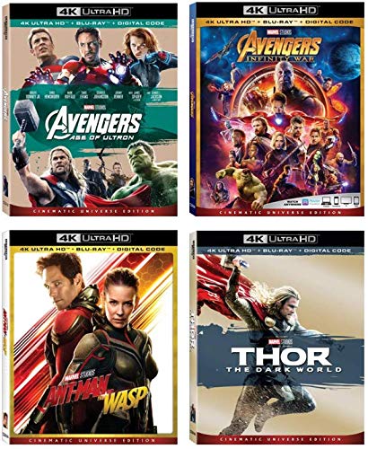 Ultimate Marvel Cinematic Universe 4-Pack 4K Ultra HD + Blu-ray Collection: Avengers: Age of Ultron / Avengers: Infinity War / Ant-Man and the Wasp / Thor: The Dark World