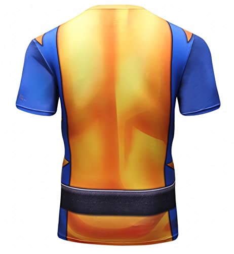 Red Plume Men's Superhero Shirt Sports Fitness T-Shirt Party/Cosplay Short Sleeve (XXL) Multicoloured