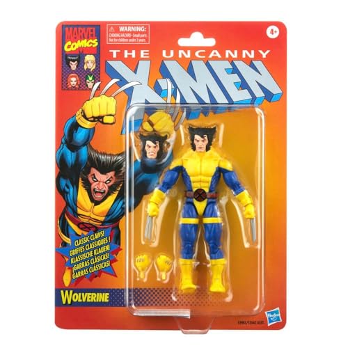 Marvel Legends Series X-Men Classic Wolverine 6-inch Action Figure Toy, 4+ Years, 3 Accessories