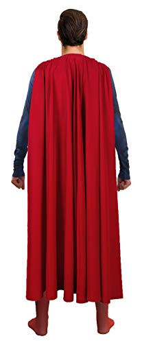Bailu Halloween Mens Deluxe Superhero Costume Cosplay Bodysuit Junpsuit Zentai Onesie Outfit with Cloak for Adult