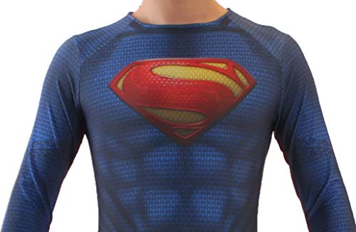 Bailu Halloween Mens Deluxe Superhero Costume Cosplay Bodysuit Junpsuit Zentai Onesie Outfit with Cloak for Adult