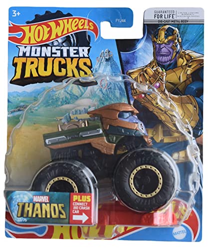 Hot Wheels Monster Trucks Thanos, Plus Connect and Crash Car 22/75