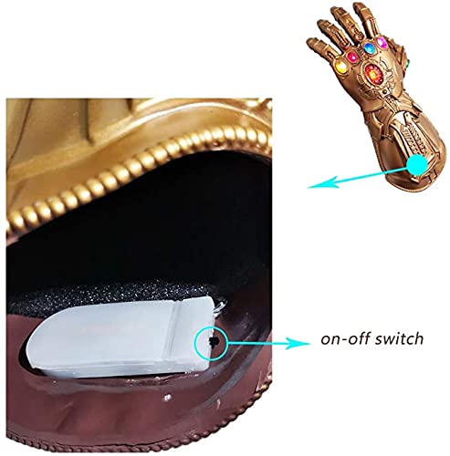 NefsAm Infinity Gauntlet for Kids Led Light Up PVC SuperHero Infinity Gauntlet Glove Toys Gift Cosplay Prop Costume