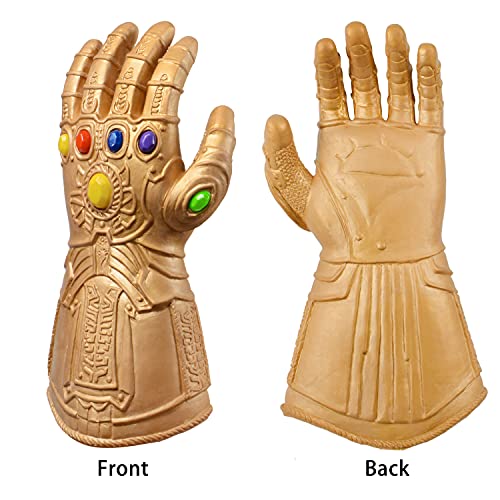 Latex Infinity kids Hand Glove with Light Up LED Gift for Halloween and Cosplay Gold Kids Size