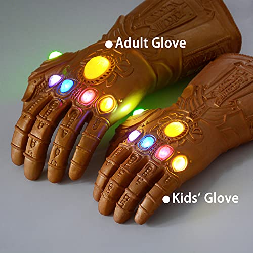Latex Infinity kids Hand Glove with Light Up LED Gift for Halloween and Cosplay Gold Kids Size