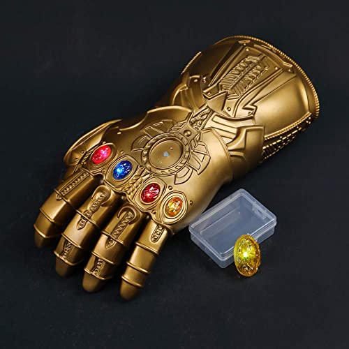 Infinity War Thanos Infinity Gauntlet with Electronic Detachable Glowing Infinity Stones Cosplay Halloween Prop PVC Gloves for Adult