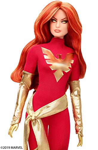 Barbie Collector Marvel Dark Phoenix Barbie Doll, 11.5-inch, Red Hair
