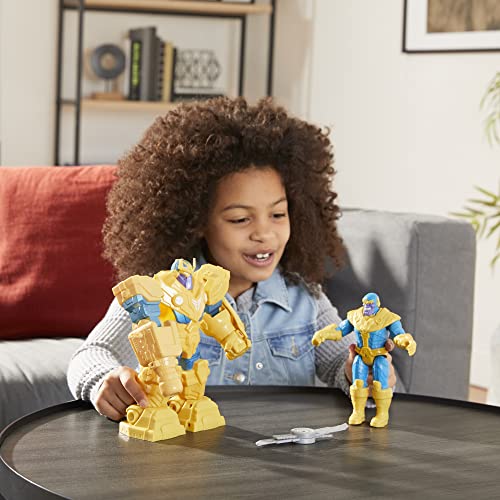 Avengers Hasbro Marvel Mech Strike 9-inch Action Figure Toy Infinity Mech Suit Thanos and Blade Weapon Accessory, for Kids Ages 4 and Up