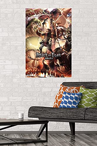 Trends International Attack on Titan: Season 3 - Key Art Wall Poster, 22.37" x 34.00", Unframed Version