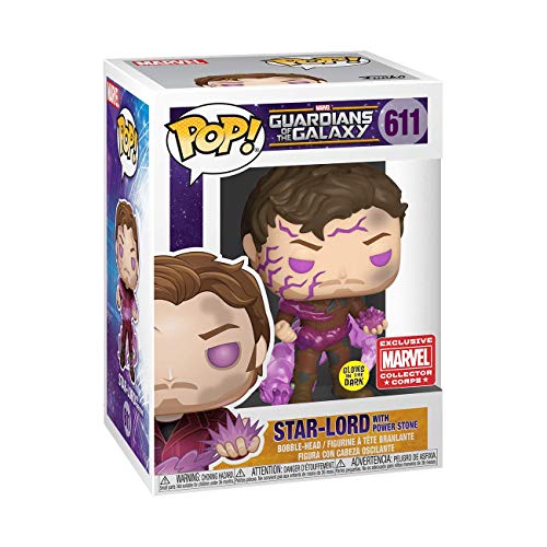 Funko Pop Marvel Collector Corps Exclusive Guardians of the Galaxy 611 Glow-in-the-dark Star-Lord with Power Stone