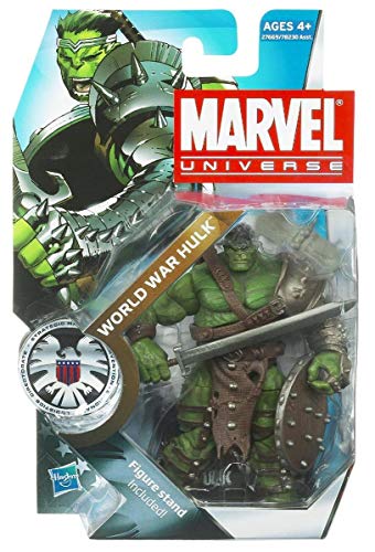 Marvel Universe Year 2010 Series 3 Shield Single Pack 4-1/2 Inch Tall Action Figure #3 - World WAR Hulk with Long Sword, Battle Axe, Shield and Figure Display Stand