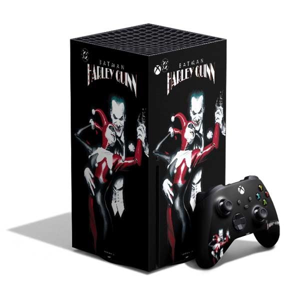 Skinit Decal Gaming Skin Compatible with Xbox Series X Bundle - Officially Licensed DC Comics The Joker Batman: Harley Quinn Cover #1 Art by Alex Ross. Piece Also Known as Tango with Evil Design