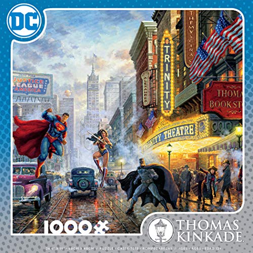 Ceaco - Thomas Kinkade - DC Comics - The Trinity - Batman, Superman, and Wonder Woman - 1000 Piece Jigsaw Puzzle