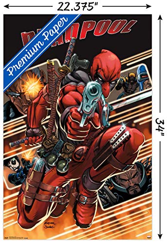Trends International Deadpool-Attack Premium Wall Poster, 22.375" x 34"
