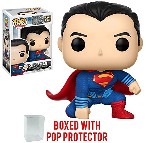 POP Justice League Movie - Superman Funko Pop! Vinyl Figure (Bundled with Compatible Pop Box Protector Case) Multicolor 3.75 inches
