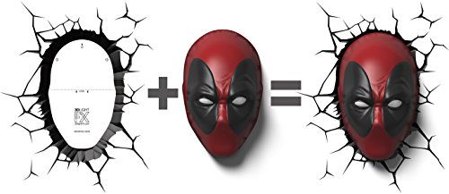 3DLightFX Marvel Deadpool Mask 3D Deco Plastic Light