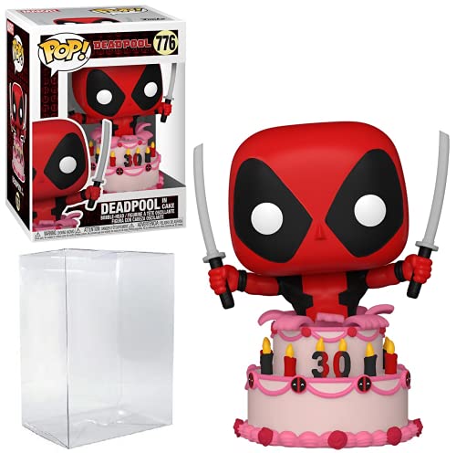 Funko POP Marvel: Deadpool 30th - Deadpool in Cake Pop! Vinyl Figure (Bundled with Compatible Pop Box Protector Case), Multicolor, 3.75 inches