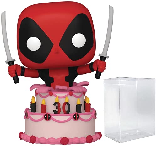 Funko POP Marvel: Deadpool 30th - Deadpool in Cake Pop! Vinyl Figure (Bundled with Compatible Pop Box Protector Case), Multicolor, 3.75 inches