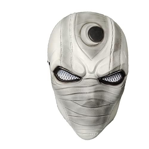 Moon Mask Knight Helmet Cosplay 2022TV Movie Superhero Costume Accessories Masquerade Halloween Latex (White)