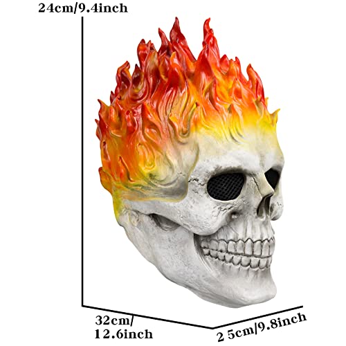 xiuyou Ghost Rider Mask,Halloween Flame Skull Mask Horror Knight Ghost Mask Scary Demon Mask Halloween Costume Cosplay Props