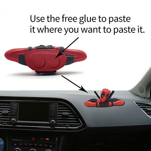ZKTSRY 3 Pcs Deadpool Car Accessories,Classics Anime Figures Model for Home, Car, Desk and Computer Decorations (3 Sets)
